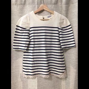 Japanese Cream and Navy Striped Shirt